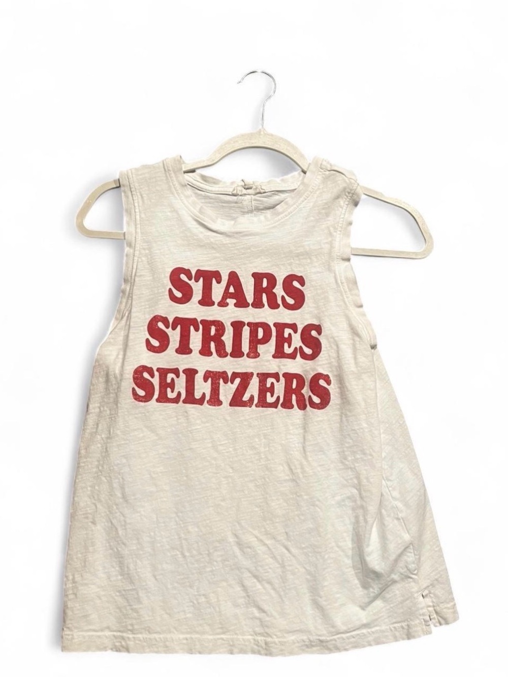 Maurice’s Stars Stripes and Seltzers white tank